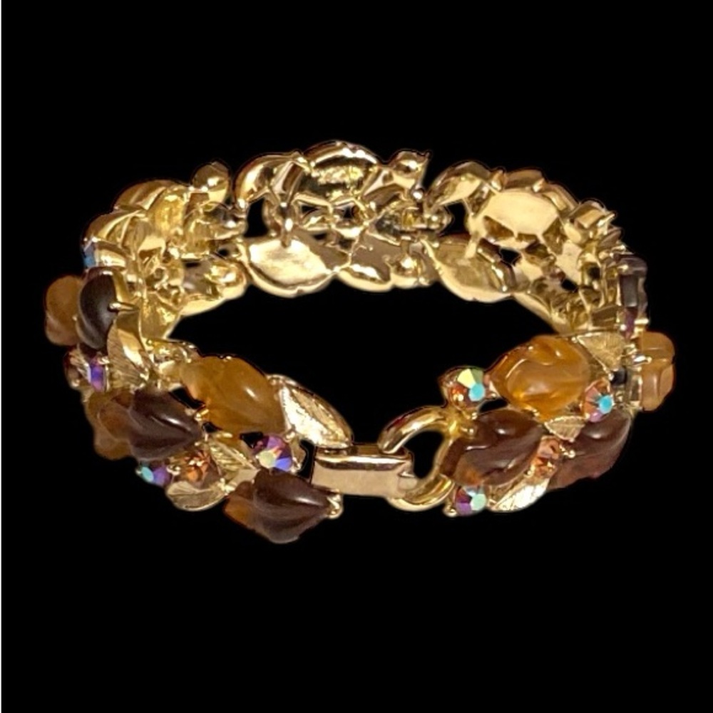 LISNER Signed Molded Jelly Lucite Brooch & Bracelet Designer Set - Vintage. - Picture 9 of 15